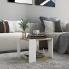 Coffee Table Sonoma Oak and White 16"x16"x12" Engineered Wood