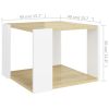 Coffee Table Sonoma Oak and White 16"x16"x12" Engineered Wood