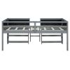 Twin Size Low Loft Bed with Two Movable Shelves and Ladder,with Decorative Guardrail Chalkboard,Gray(Old SKU: WF283286AAE)