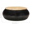 Coffee Table Black 26.8"x26.8"x11.8" Solid Mango Wood