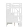 Twin Size Loft Bed Frame with Built-in Desk and Double Storage Drawers,White