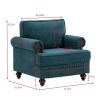 Modern Sofa Chair for Living Room,38"Green Chenille Sofa Couch, Sectional Love Seat Sofa Couch with Brown Legs, Upholstered Sofa for Apartment Bedroom