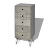 Side Cabinet 5 Drawers Gray