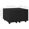 Coffee Table Black 23.6"x23.6"x15" Engineered Wood