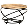 Coffee Table Black 23.6"x23.6"x15.7" Solid Rough Mango Wood