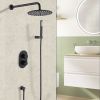 10" Rainfall Shower Head Thermostatic Complete Shower System Matte Black