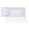 Queen Size Murphy Bed with Rotable Desk, White