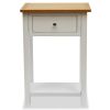 End Table 19.7"x12.6"x29.5" Solid Oak Wood