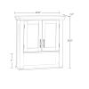 2-Door Bathroom Storage Wall Cabinet with 1 Open Shelf and 2 Interior Shelves, Gray