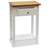 End Table 19.7"x12.6"x29.5" Solid Oak Wood