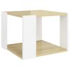 Coffee Table Sonoma Oak and White 16"x16"x12" Engineered Wood
