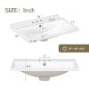 [VIDEO] 24" White Modern Sleek Bathroom Vanity Elegant Ceramic Sink with Solid Wood Frame Open Style Shelf (OLD SKU: JL000001AAK)