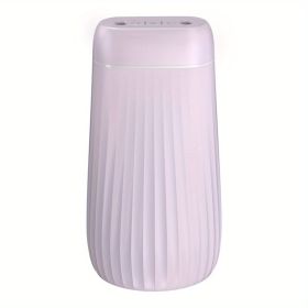 1pc Air Humidifier Aromatherapy Diffuser With Double Nozzle; USB Ultrasonic Essential Oil Nebulization Mist Maker With LED Night Light For Car; Home (Color: Pink)