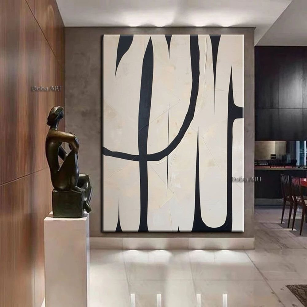 Original hand-painted minimalist abstract living room oil painting porch light luxury modern Living Room hallway bedroom luxurious decorative painting (size: 90x120cm)