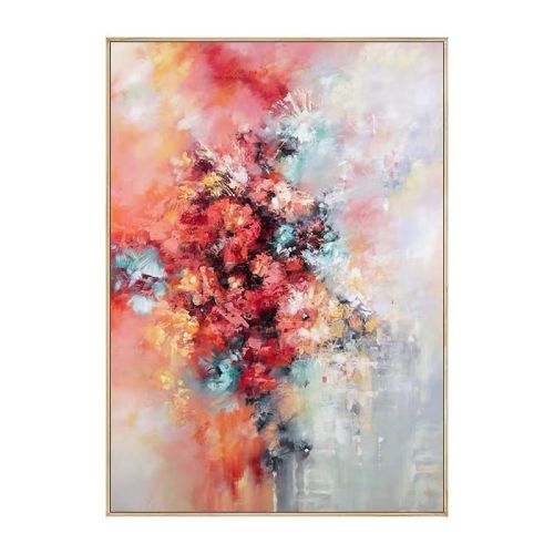 Modern Artist Painted Abstract Brilliant Red Flowers Oil Painting On Canvas Wall Art Frameless Picture Decor For Live Room Home Modern Artist Painted Abstract Brilliant Red Flowers Oil Painting On Canvas Wall Art Frameless Picture Decor For Live Room Home
