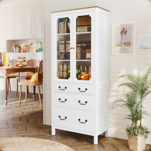 Kitchen Pantry Cabinet, Freestanding Tall Storage Cabinet, Utility Cupboard