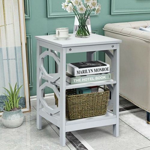 2 Pieces 3-tier Nightstand Sofa Side End Accent Table Storage Display Shelf 2 Pieces 3-tier Nightstand Sofa Side End Accent Table Storage Display Shelf