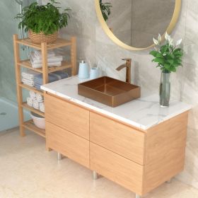 19-inch Topmount Single Bowl 16-Gauge T-304 Stainless Steel Bathroom Sink with Bathroom Drainer (Color: Rose Gold)