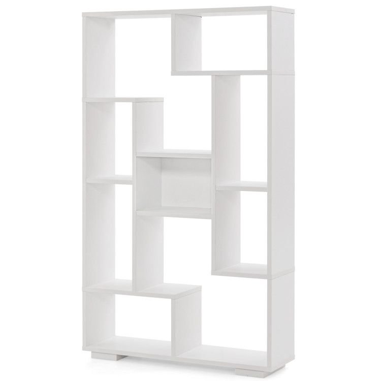 47-Inch Tall Bookshelf for Home Office Living Room (Color: White)