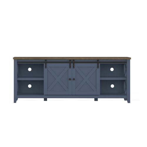 TV Stand for TVs Up to 65", Modern Farmhouse Wood Entertainment Center, Media Console Table with Storage Cabinet & Adjustable Shelves