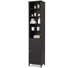 72'' Free Standing Tall Floor Bathroom Storage Cabinet (Color: Brown)