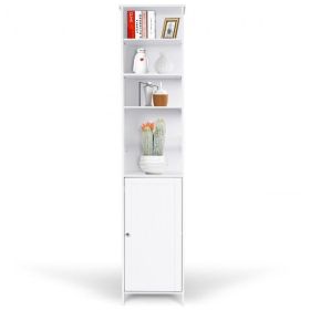 72'' Free Standing Tall Floor Bathroom Storage Cabinet (Color: White)