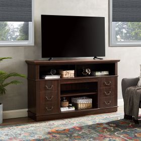 Retro TV Stand with Storage for TVs up to 65'' Mid Century Modern TV Stand & Entertainment Center with Shelf, TV Stand for Media (Material: MDF, Color: Espresso)