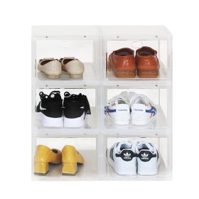 Set of 6 Stackable Clear Plastic Shoe Storage Box (size: 13.7*11*7.2)