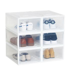 Set of 6 Stackable Clear Plastic Shoe Storage Box (size: 15*10.2*6.3)