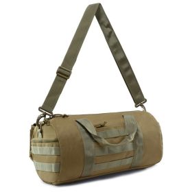 Men's large-capacity wet and dry separation crossbody handheld sports training gym bag short trip luggage bag travel bag (Color: Brown)