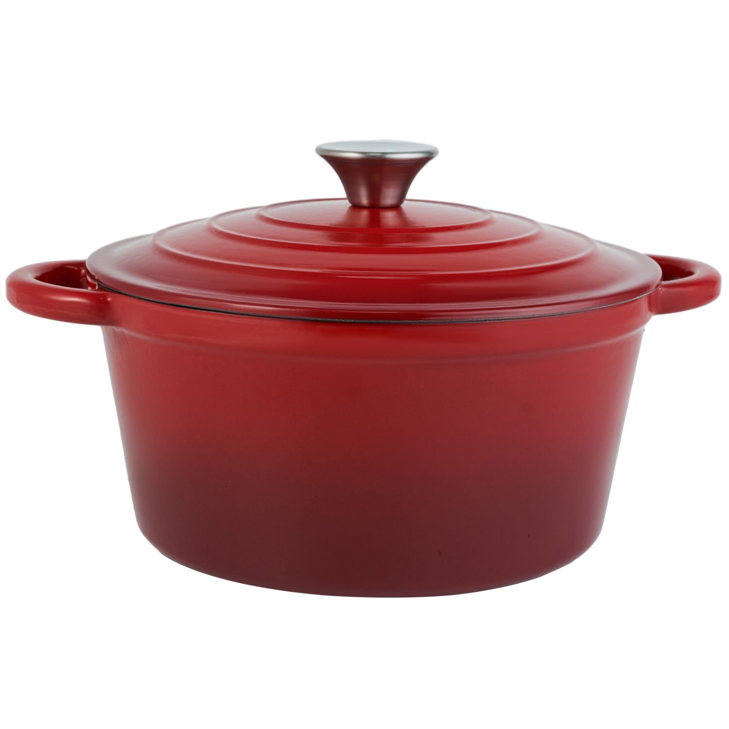 Cast iron soup pot 2 Gradient color 24CM (Color: RE,1pcs, size: RE,1pcs)