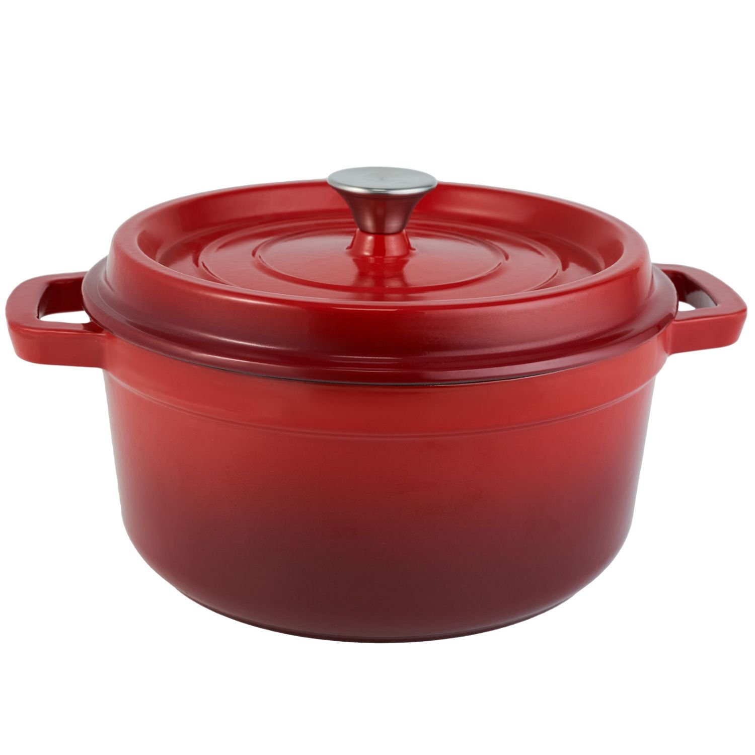Cast iron soup pot 3 gradient color 28cm (Color: RE,1pcs, size: RE,1pcs)