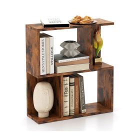 Living Room Bookshelf with Display Shelf for Small Space (Type: Bookshelf, Color: Rustic Brown)