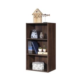 3 Tier Bookcase Modern Storage Display Cabinet (Type: Bookshelf, Color: Walnut)
