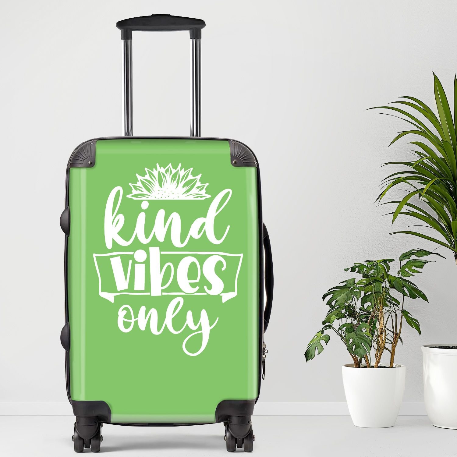Kind Vibes Only Luggage, 20/24/28 Inch Luggage, Carry-On, Custom Luggage, Luggage Set, Suitcase, Travel, Vacation, Cabin Suitcase, Custom Suitcase (size: 24" Medium)